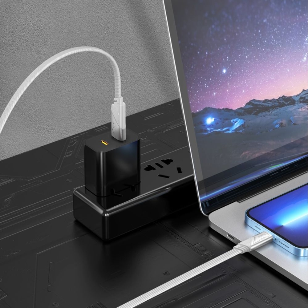 USB-кабель Hoco U119, USB на Lightning, 100 см, сірий