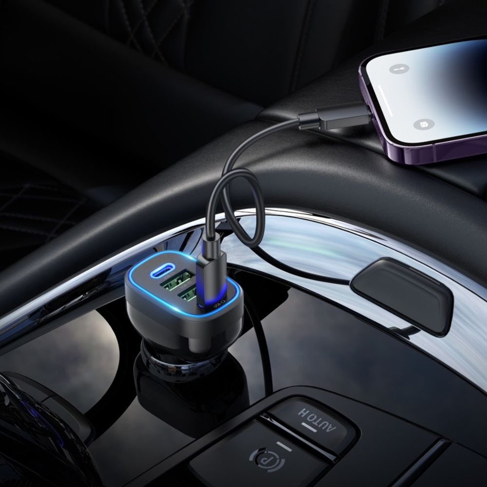 Автомобильний зарядний пристрій Hoco NZ11, 2 USB, 2 Type-C, Power Delivery (72 Вт), черное | зарядка, зарядное устройство