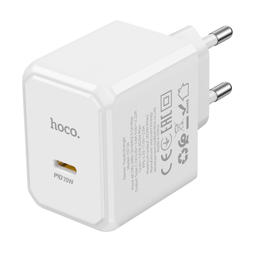 Сетевое зарядное устройство Hoco CS13A, Type-C, белое