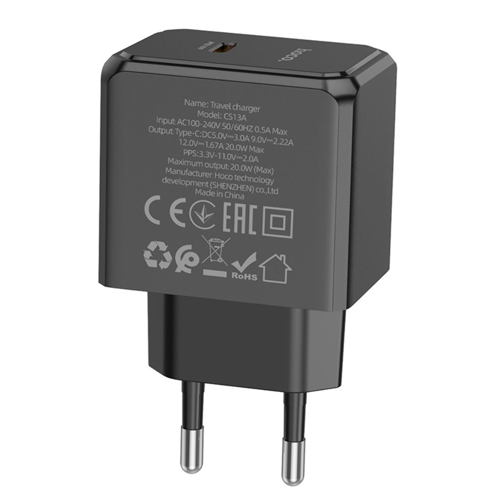 Сетевое зарядное устройство Hoco CS13A, Type-C, черное