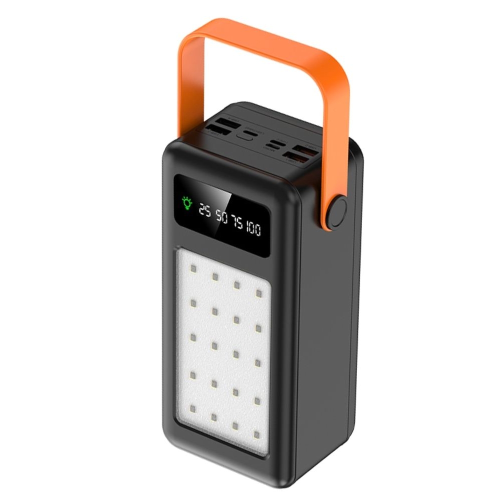 Корпус Multi-powerbank S21, под элементы 18650 до 21 шт, 22.5W, с фонарём, чорний