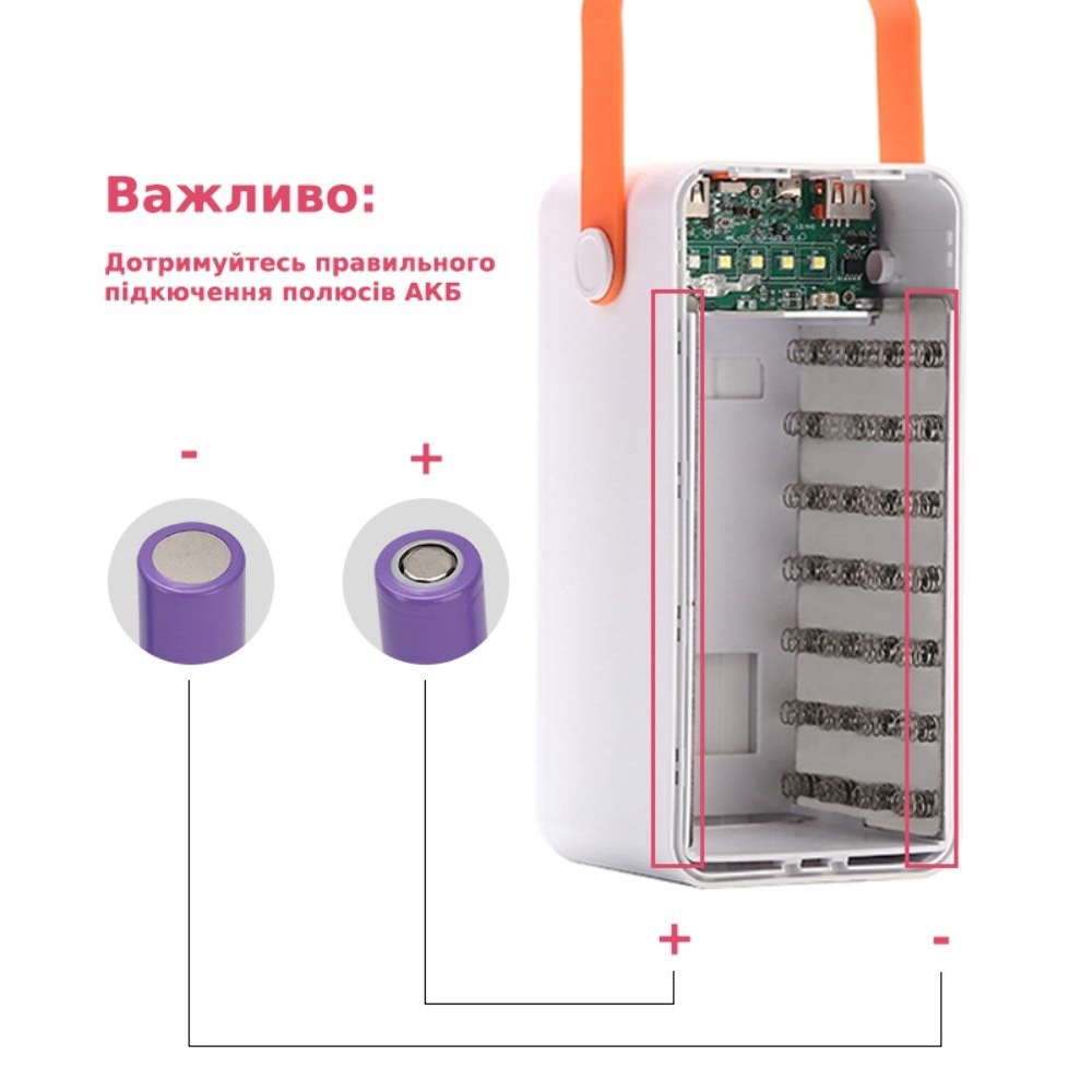 Корпус Multi-powerbank S28, под элементы 18650 до 28 шт, 22.5W, с фонарём, білий