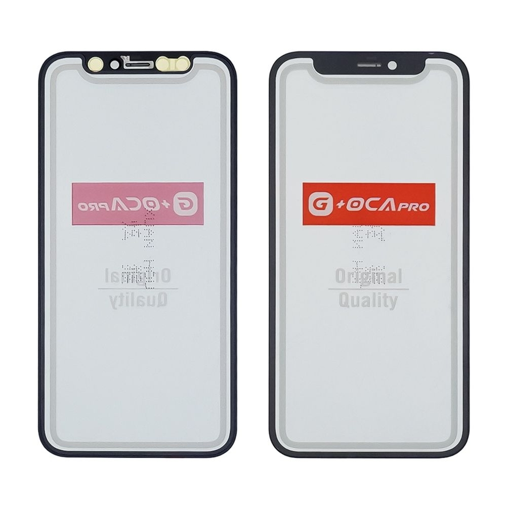 Стекло дисплея с OCA пленкой Apple iPhone 12 Mini, черное с сеточкой G+OCA Pro