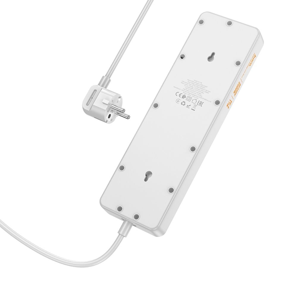 Сетевое зарядное устройство удлинитель Hoco AC13A, 3 USB, 1 Type-C, 5 розеток, 100 см, чорний