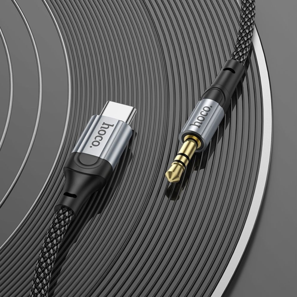 AUX-кабель Hoco UPA26, Type-C на Jack 3.5, 100 см, чорний