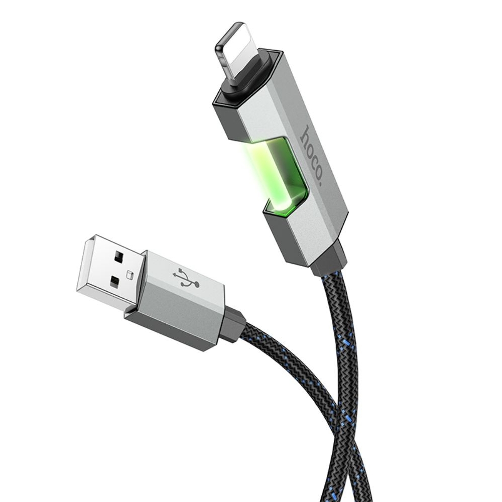 USB-кабель Hoco U123, Lightning, 27 Вт, 100 см, чорний