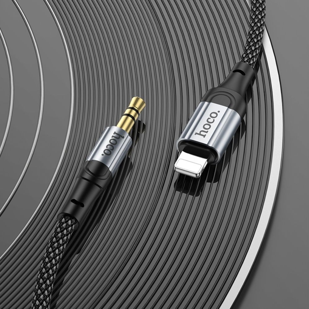 AUX-кабель Hoco UPA26, Lightning на Jack 3.5, 100 см, чорний