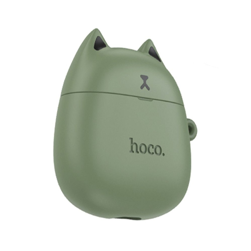 Наушники беспроводные вкладыши Hoco EW45 TWS Cat Ear forest cat, зеленые
