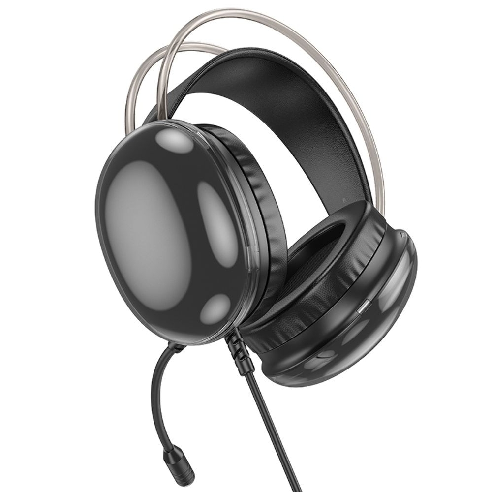 Наушники проводные полноразмерные Hoco W109 Plus USB7.1, с микрофоном и подсветкой, черные