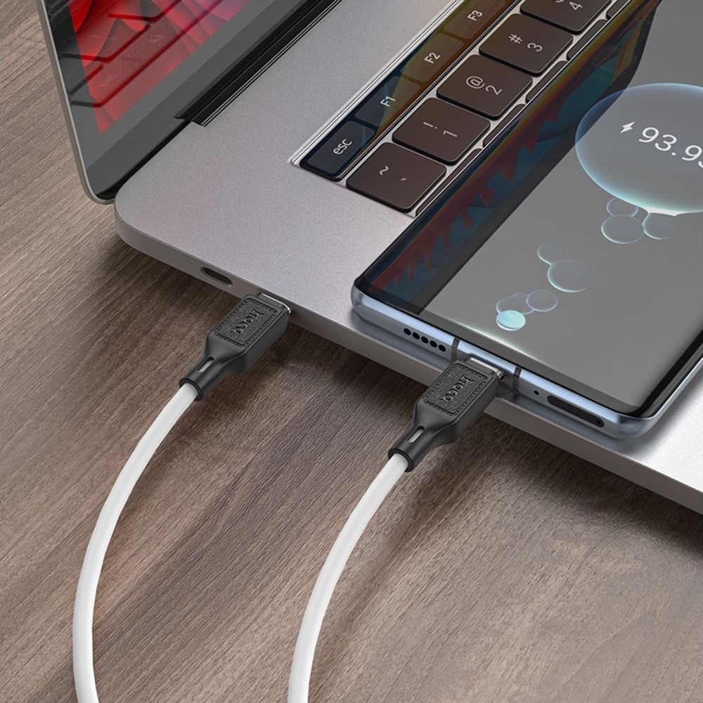 Кабель Hoco X90 Type-C to Type-C PD 60W 1m, білий