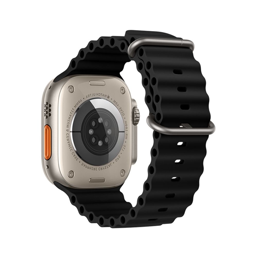 Ремешок силиконовый Hoco iWatch WA12 marine double buckle 42/ 44/ 45/ 49mm, чорний