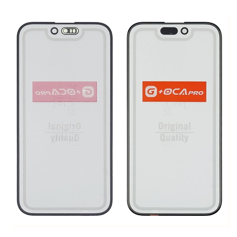 Стекло тачскрина с OCA пленкой Apple iPhone 15 Pro черное G+OCA Pro