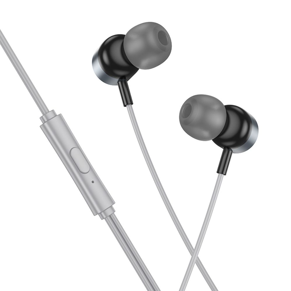 Наушники проводные вакуумные Hoco M122 с микрофоном Type-C серые