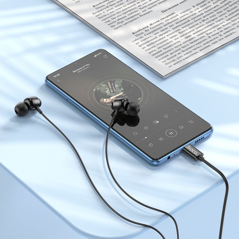 Наушники проводные вакуумные Hoco M122 с микрофоном Type-C черные