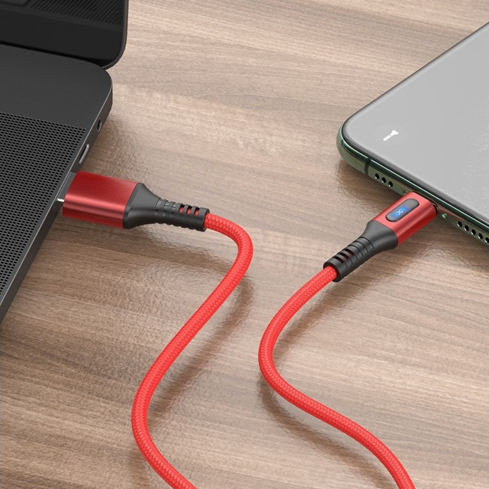USB-кабель Hoco U79 1,2m 3A Lightning красный