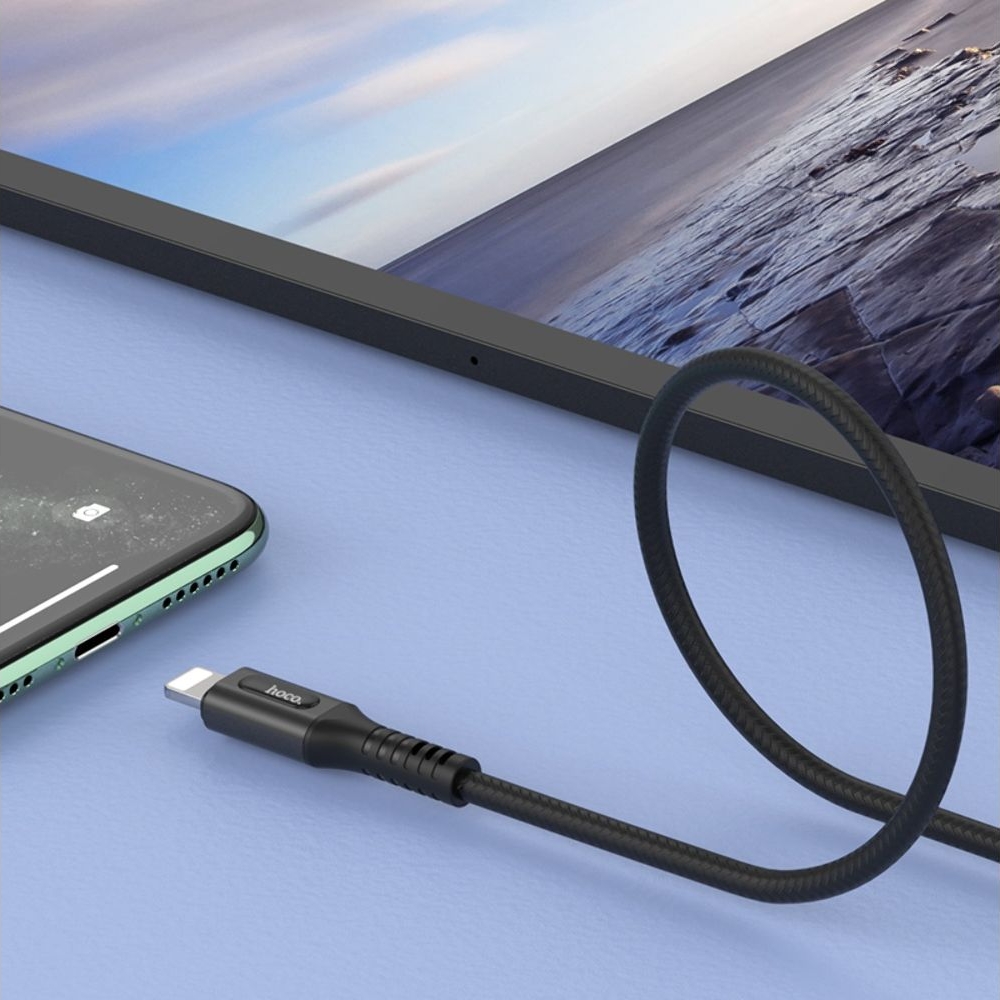 USB-кабель Hoco U79 1,2m 3A Lightning, чорний