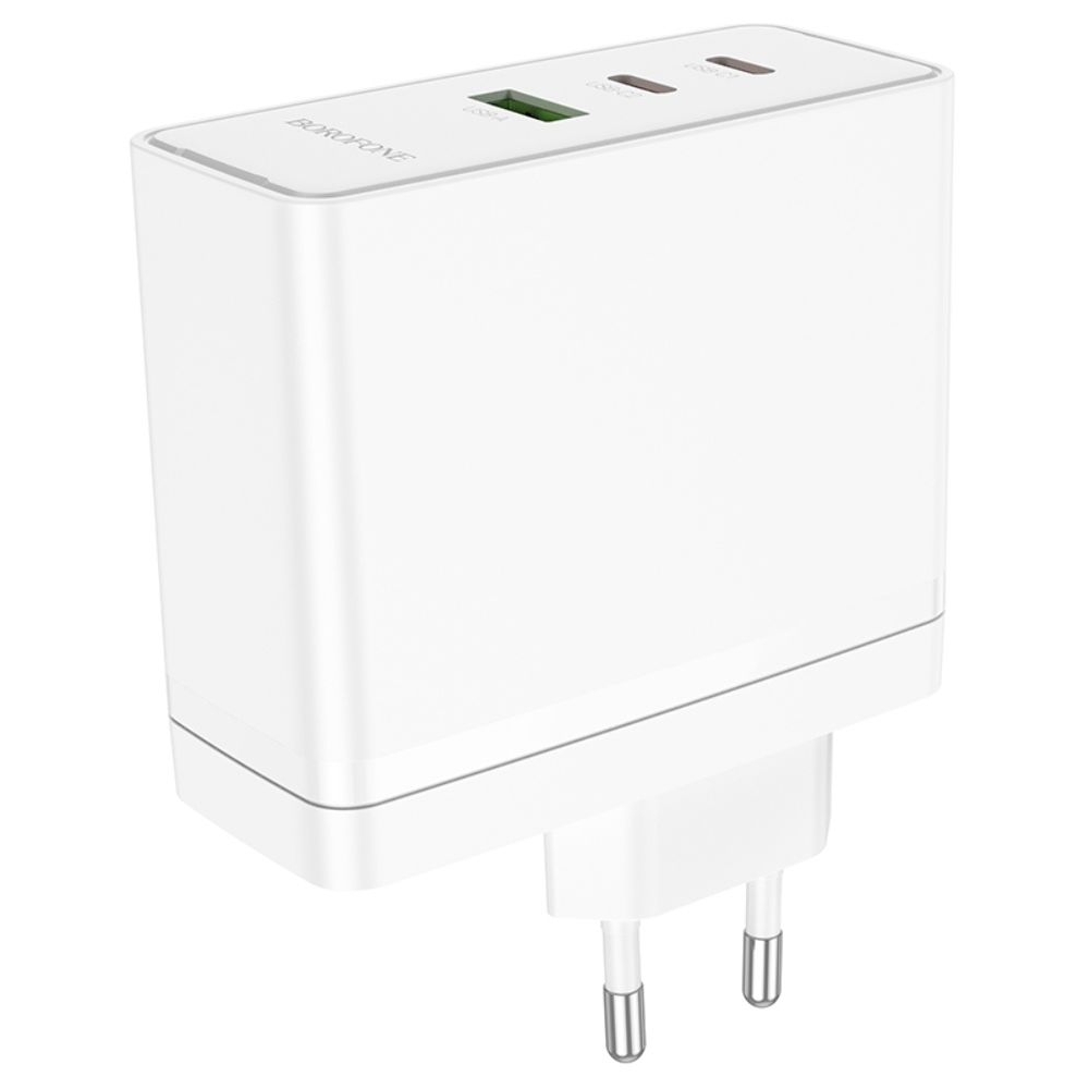 Сетевое зарядное устройство Borofone BN11, 1 USB, 2 Type-C, PowerDelyvery (100 Вт), белое, без кабеля