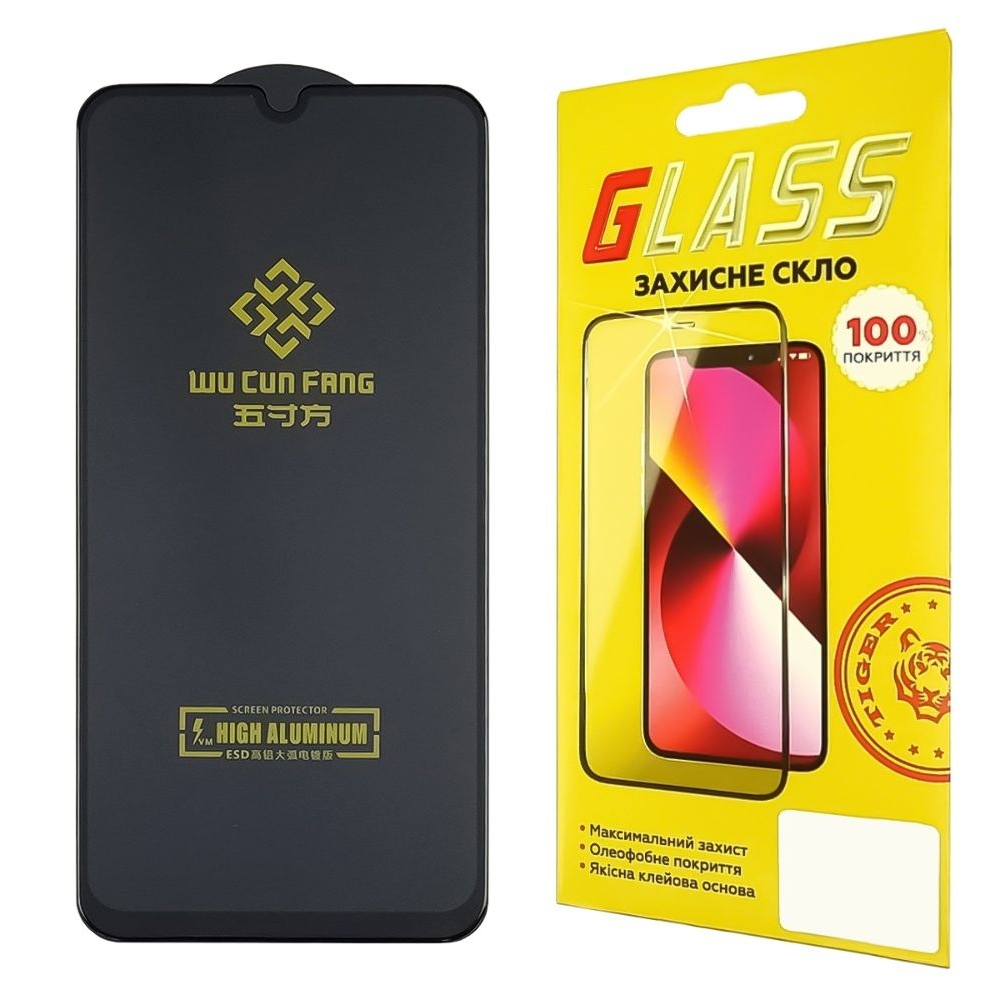 Закаленное защитное стекло Samsung SM-A305/A307/A505/A407 A30/A50/A30s/A40s Full Glue High Aluminum (0.3 мм, черное)
