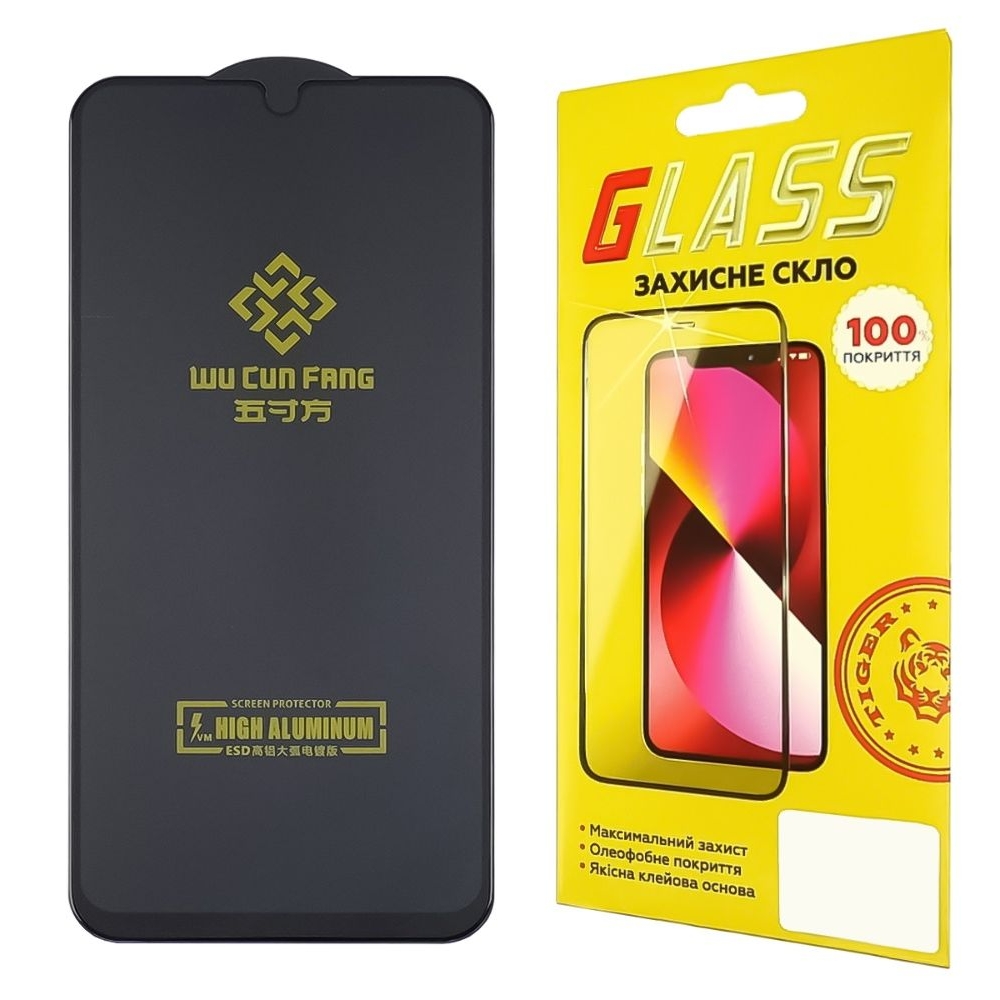 Закаленное защитное стекло Samsung SM-A346 A34 Full Glue High Aluminum (0.3 мм, черное)