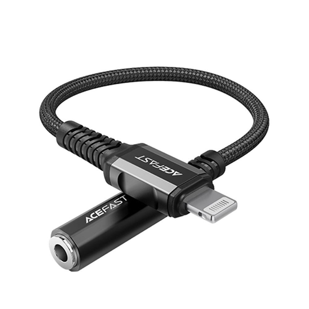 Кабель Acefast C1-05 Lightning to 3.5mm 0.18m, чорний