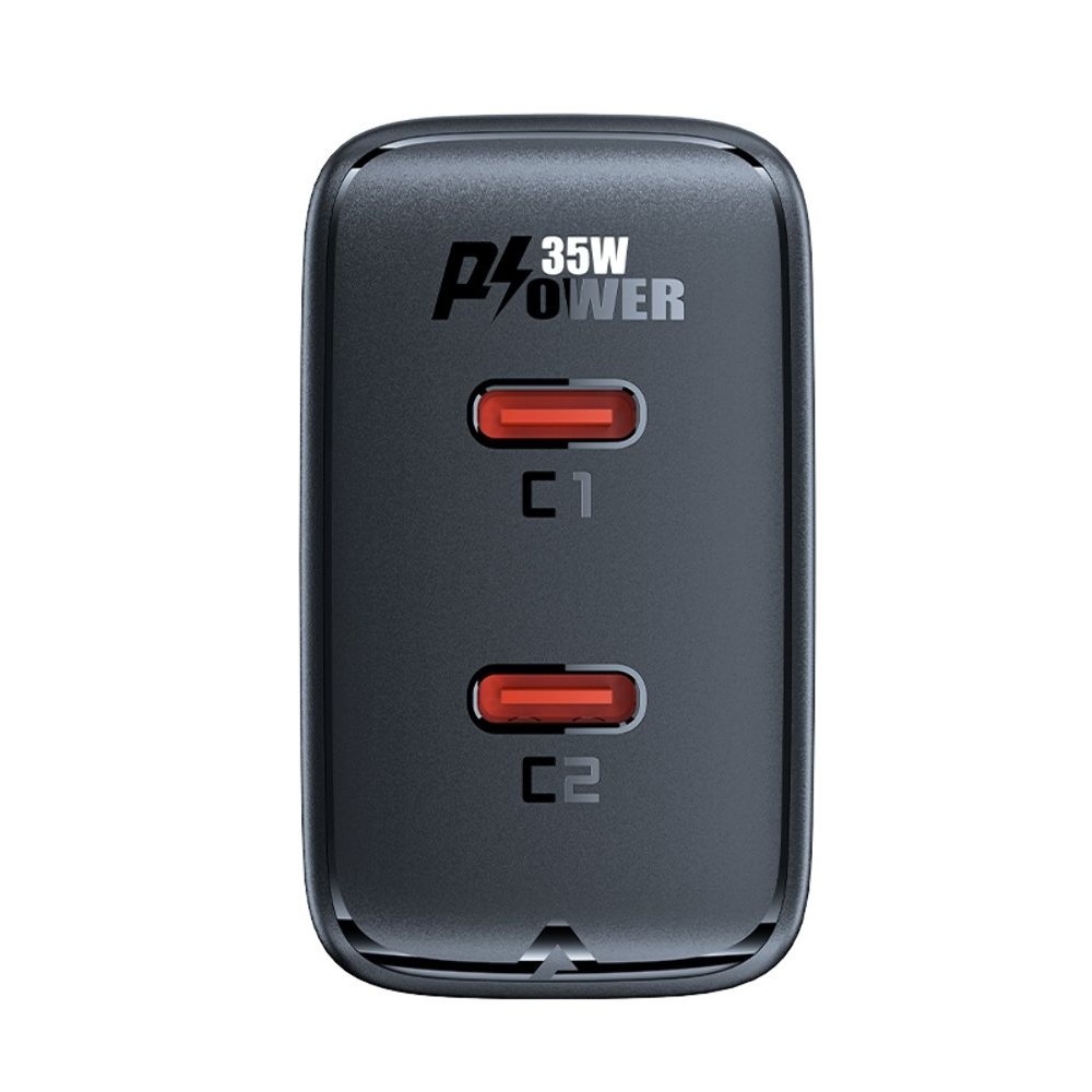 Сетевое зарядное устройство Acefast A49, 2 Type-C , Power Delivery (35 Вт), GaN, черное