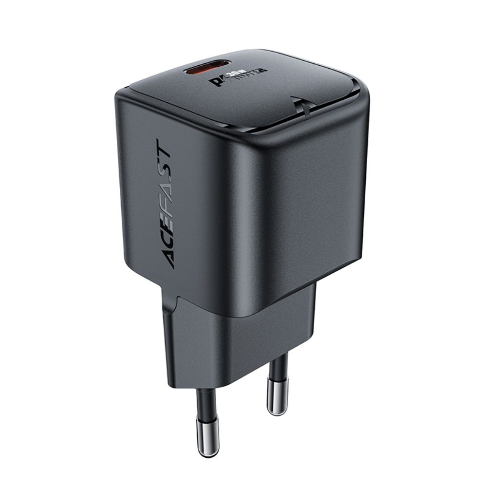 Сетевое зарядное устройство Acefast A77 mini Type-C , Power Delivery (30 Вт), GaN, черное