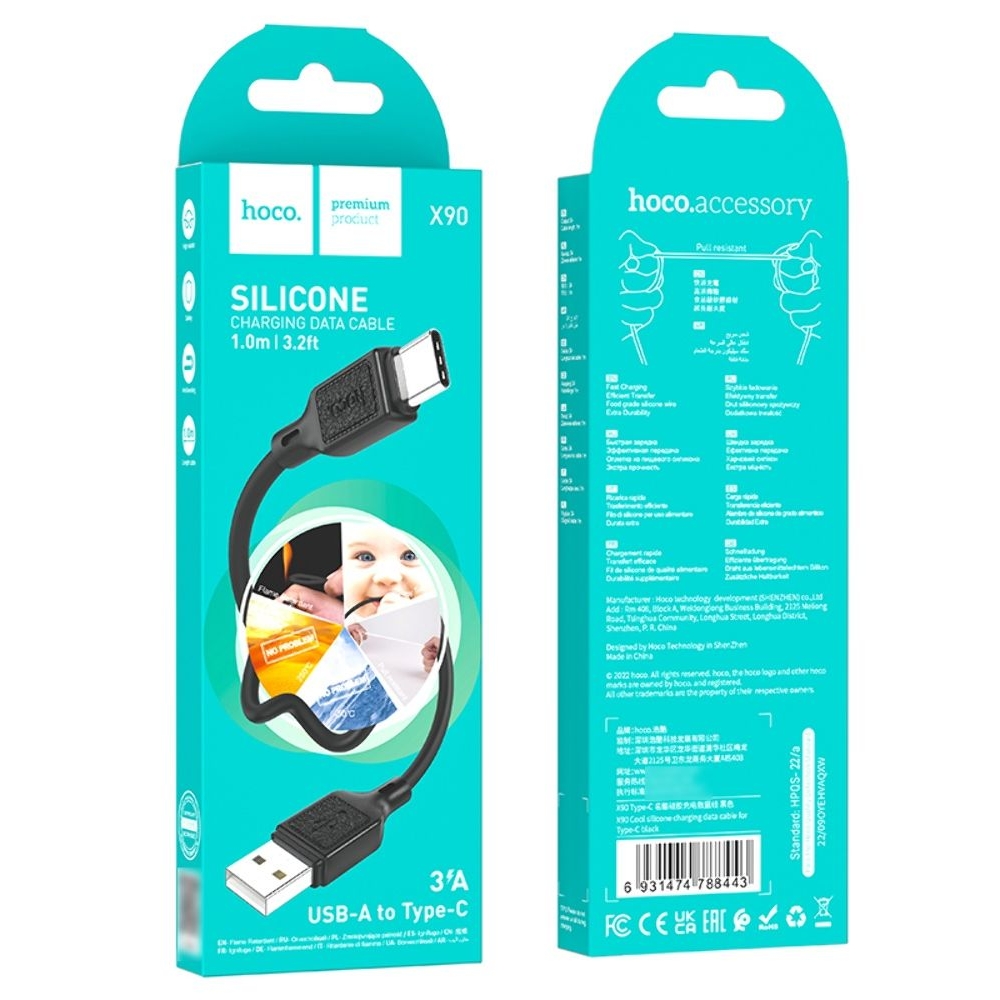 Кабель Hoco X90 USB to Type-C 1m, чорний