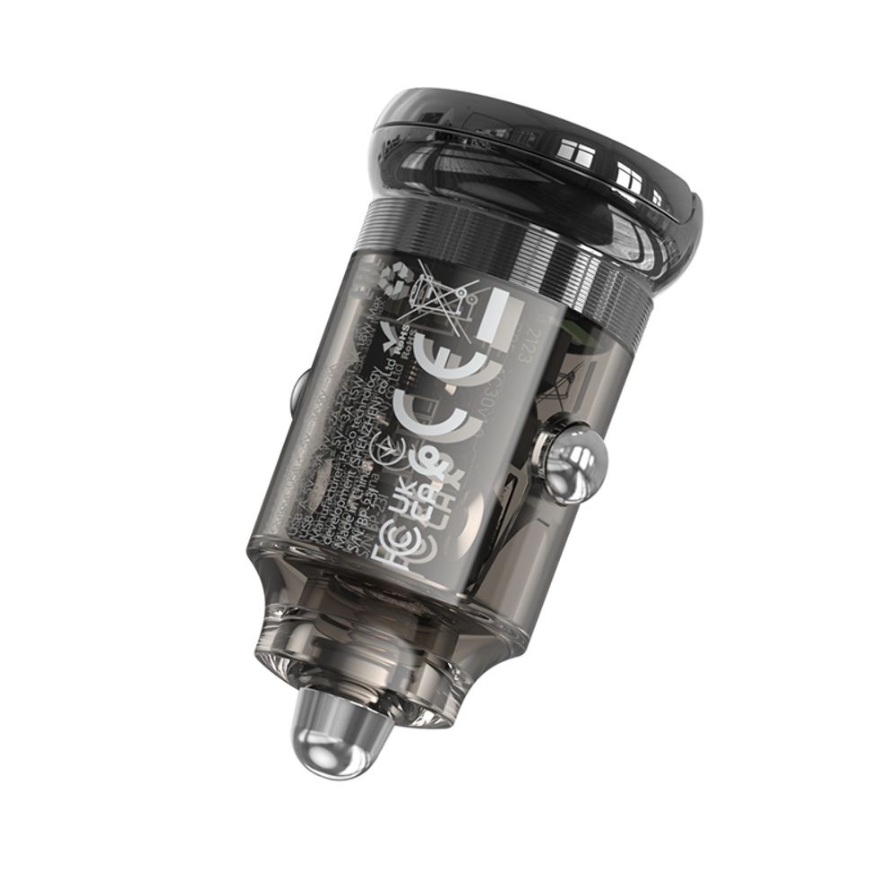 Автомобильний зарядний пристрій Hoco Z53A USB/ Type-C, Power Delivery (30 Вт), Quick Charge, transparent, чорний | зарядка, зарядное устройство
