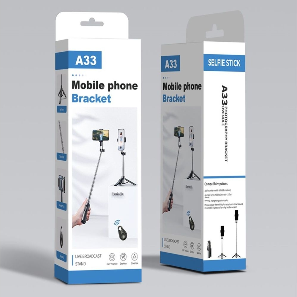 Штатив-трипод Adyss A33, с пультом, 0.8 м, чорний