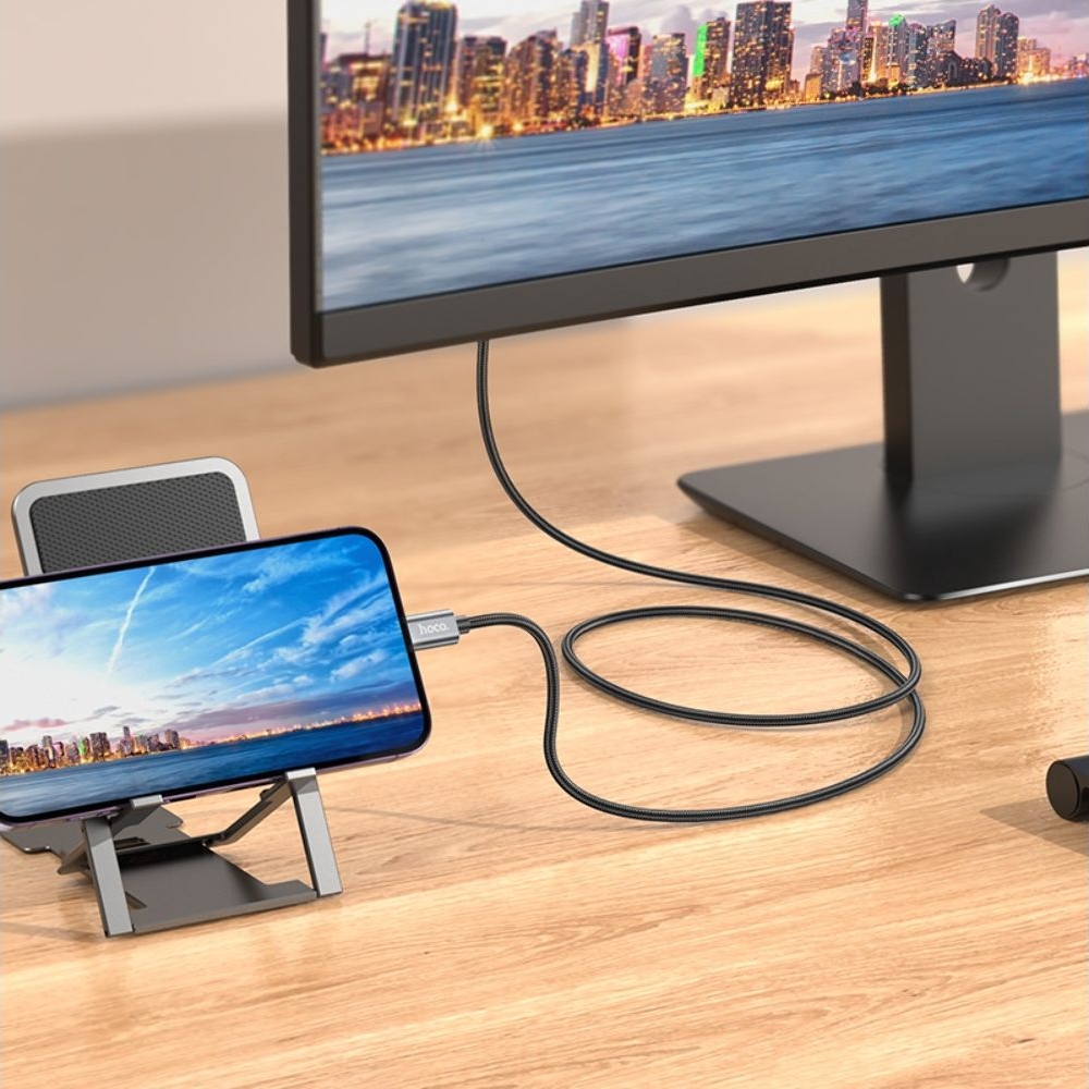 Кабель Hoco UA27 Lightning to HD TV 1m metal, сірий