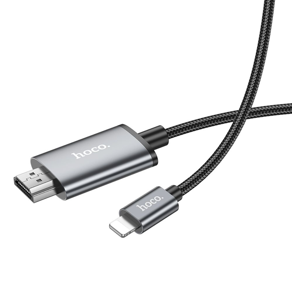 Кабель Hoco UA27 Lightning to HD TV 1m metal, сірий