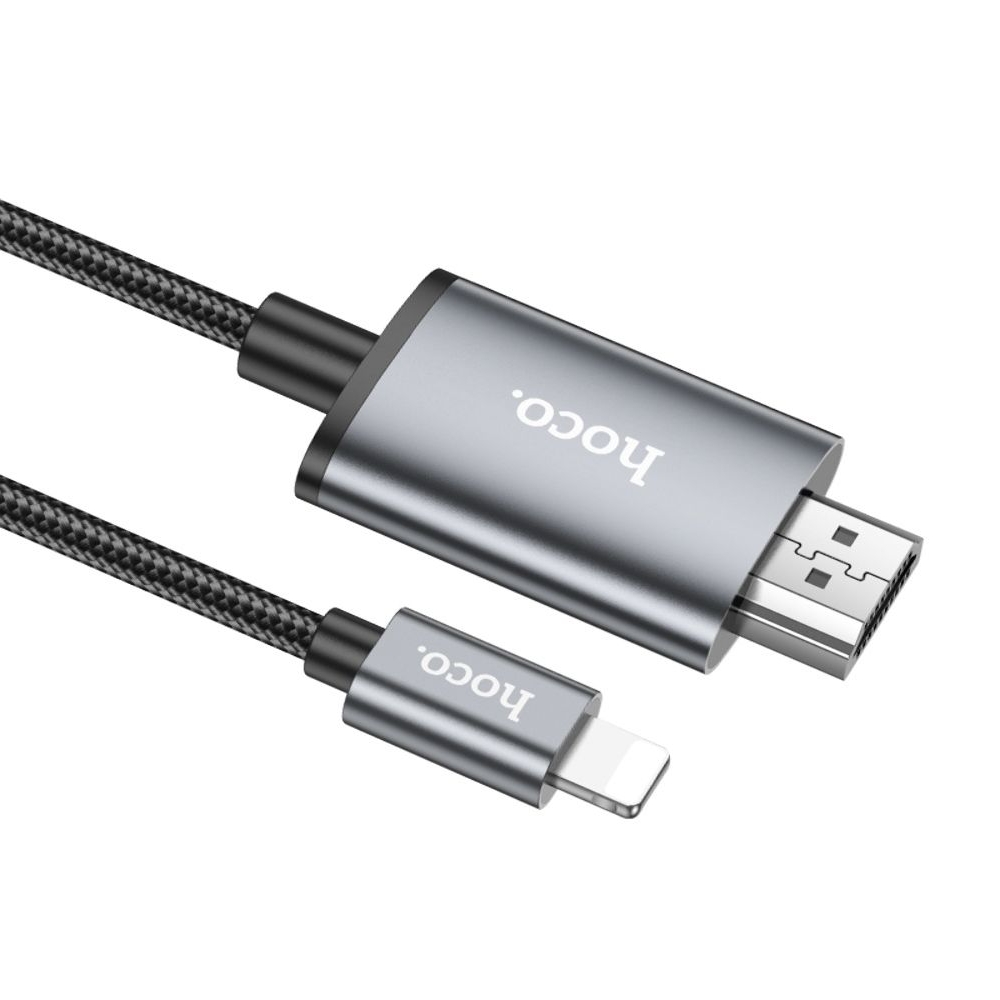 Кабель Hoco UA27 Lightning to HD TV 1m metal, сірий