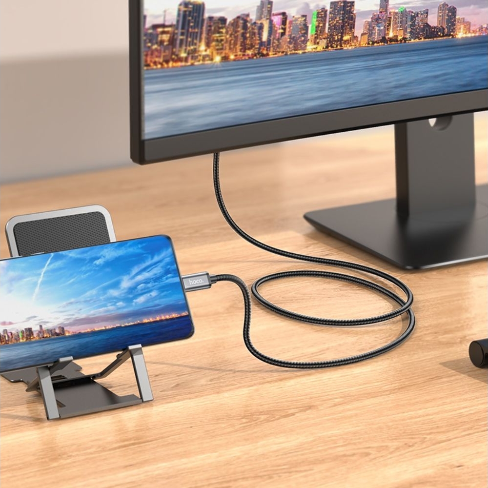 Кабель Hoco UA27 Type-C to HD TV 1m metal, сірий