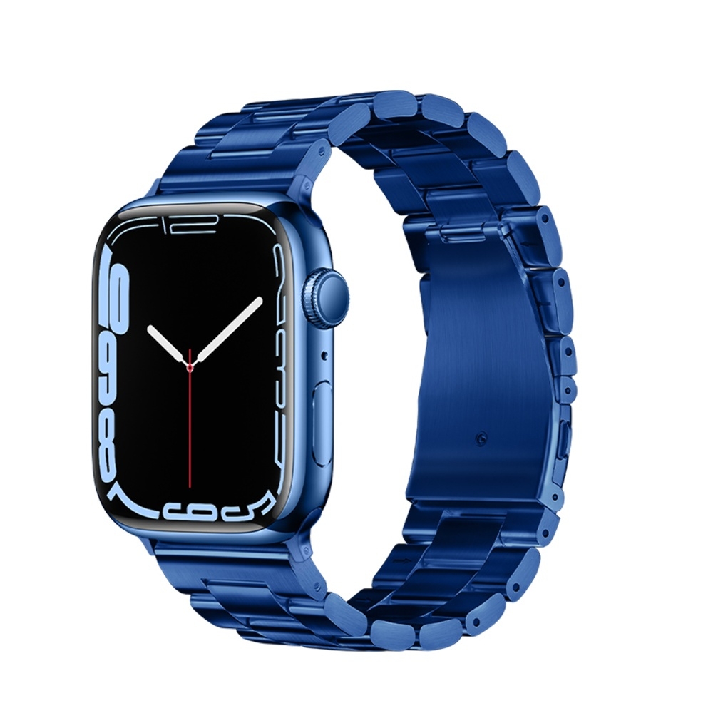 Ремешок металлический Hoco iWatch WA10 three-bead 42/ 44/ 45/ 49mm, синяя