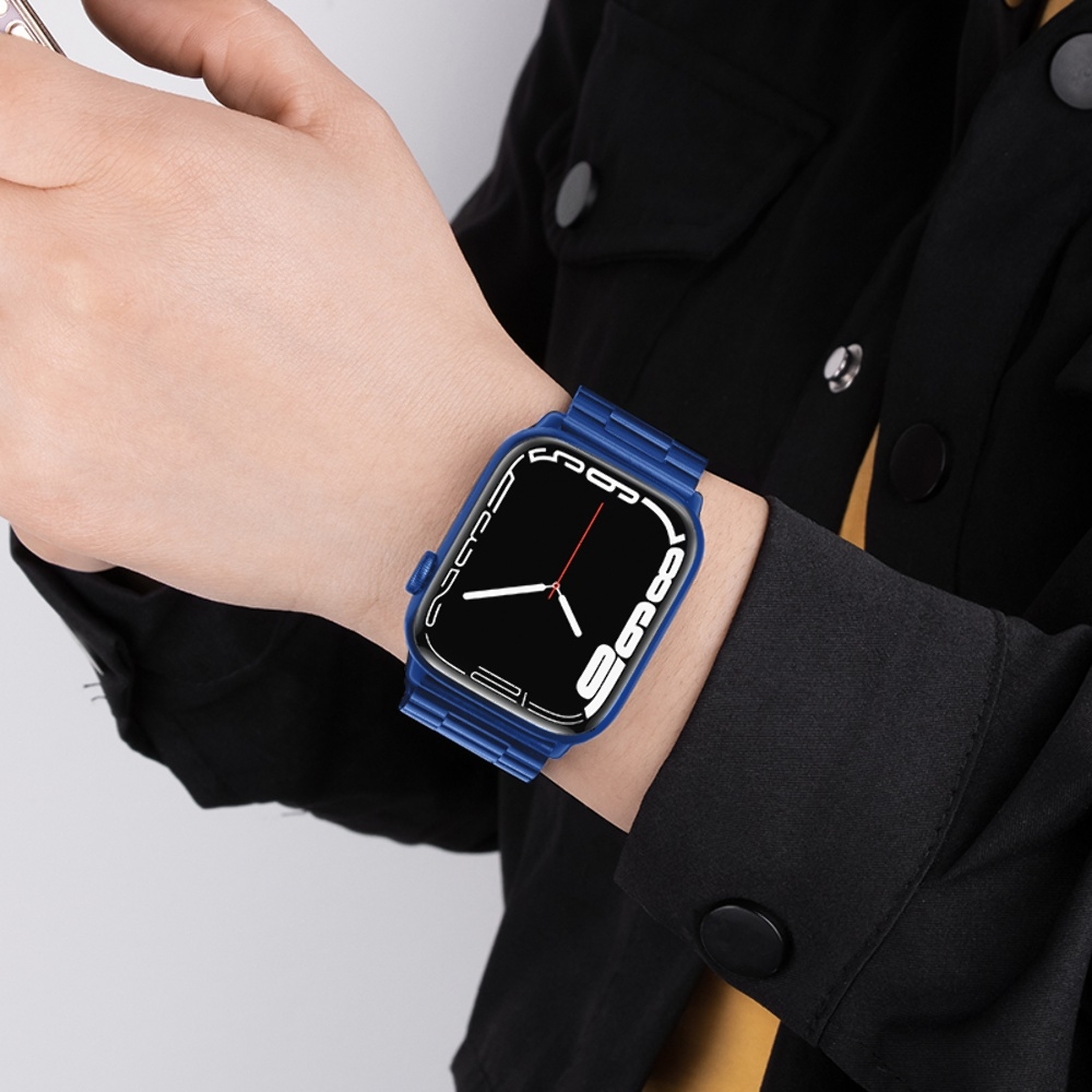Ремешок металлический Hoco iWatch WA10 three-bead 42/ 44/ 45/ 49mm, синяя