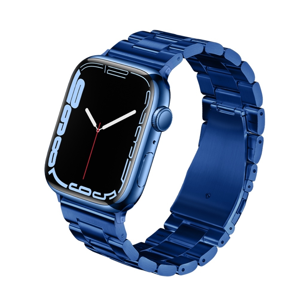 Ремешок металлический Hoco iWatch WA10 three-bead 42/ 44/ 45/ 49mm, синяя