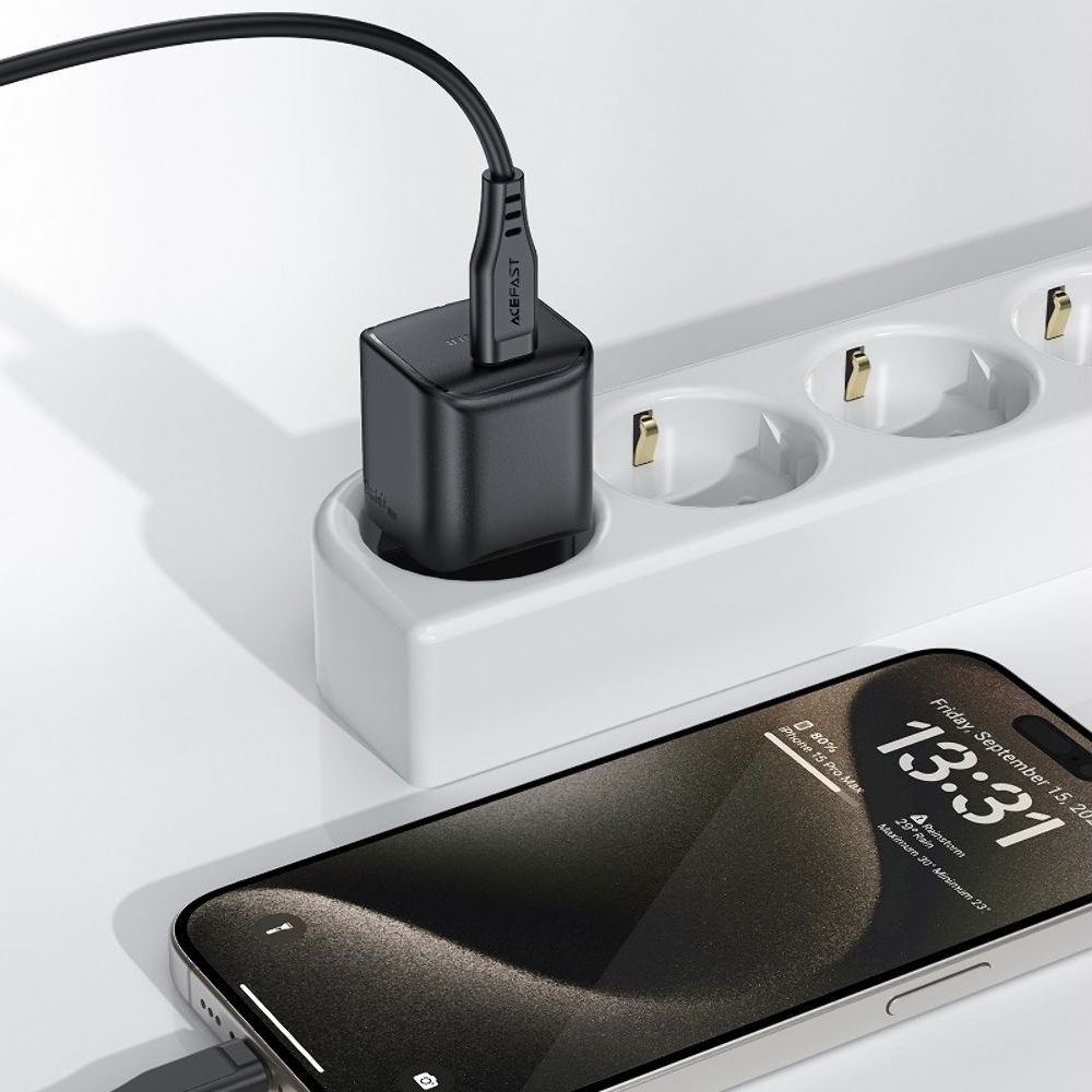 Сетевое зарядное устройство Acefast A73 mini Type-C, Power Delivery (20 Вт), GaN, черное