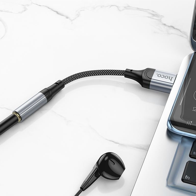 Адаптер переходник Hoco LS36 USB to Jack 3.5 (F), чорний