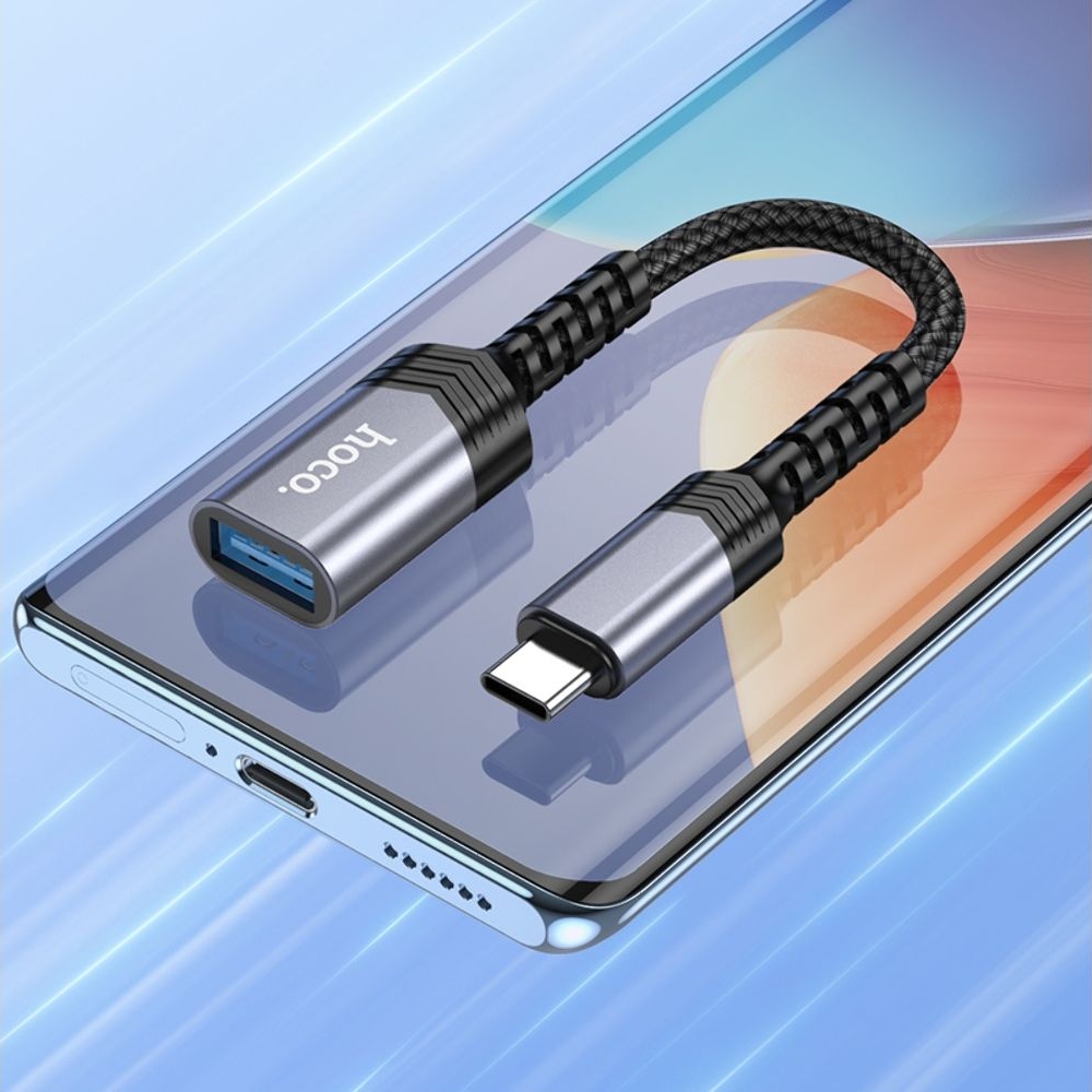 Мультиадаптер хаб Hoco UA24 Type-C to USB 3.0 серый