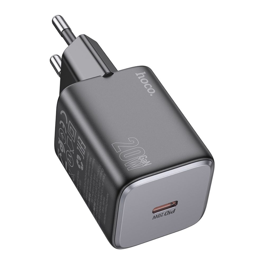 Сетевое зарядное устройство Hoco N40 Type-C Power Delivery (20 Вт), чорний