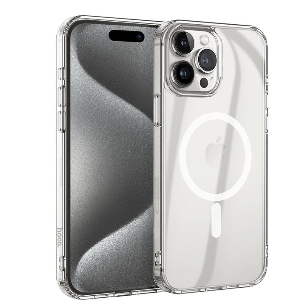 Чехол Hoco airbag anti-fall c Mag Safe для Apple iPhone 15 Pro прозрачный