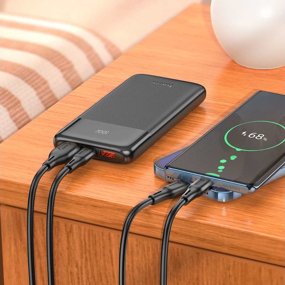 Power bank Hoco J121, 10000 mAh, 22.5 Вт Power Delivery (20 Вт), с дисплеем, чорний