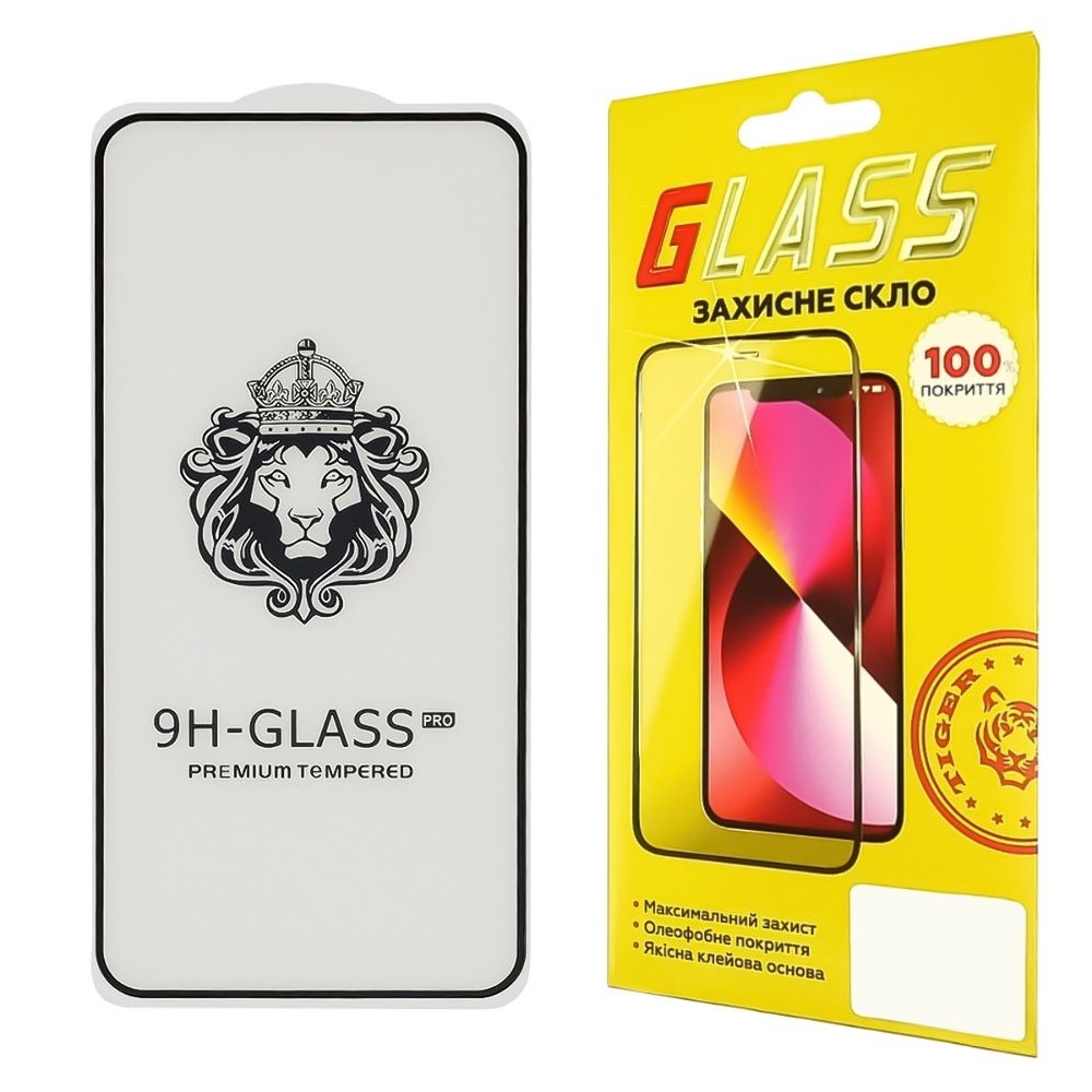 Закаленное защитное стекло Samsung SM-A356 A35 Full Glue Lion (0.3 мм, 2.5D, черное)