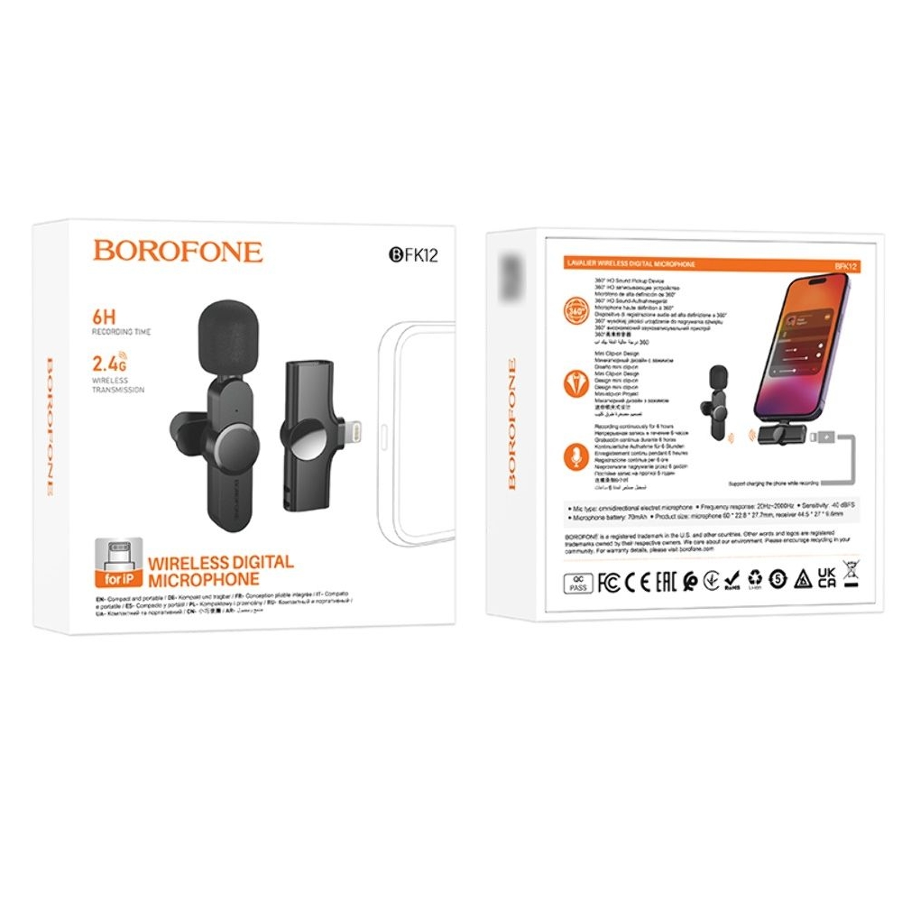 Микрофон Borofone BFK12 Lightnin black