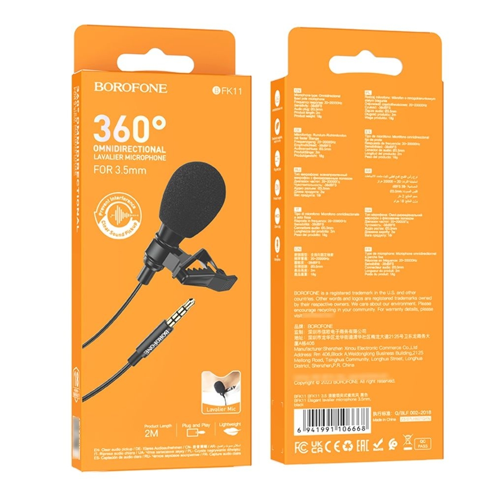 Микрофон Borofone BFK11 3.5 black