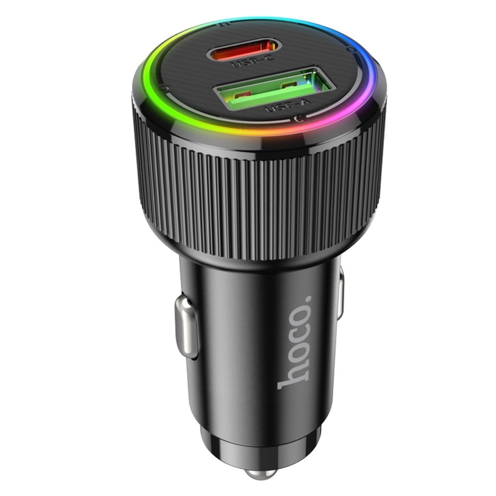 Автомобильний зарядний пристрій Hoco NZ14A USB/ Type-C PD QC black | зарядка, зарядное устройство