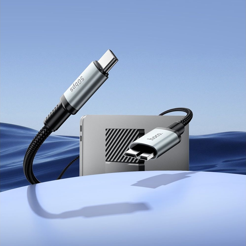 Мультимедийный кабель Hoco US10 Type-C to Micro USB3.0 5Gbit/s 0.5m black