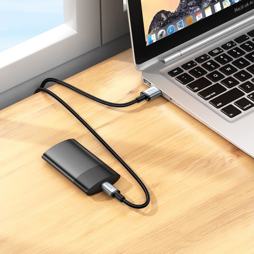 Мультимедийный кабель Hoco US10 USB to Type-C USB3.0 5Gbit/s 0.5m black
