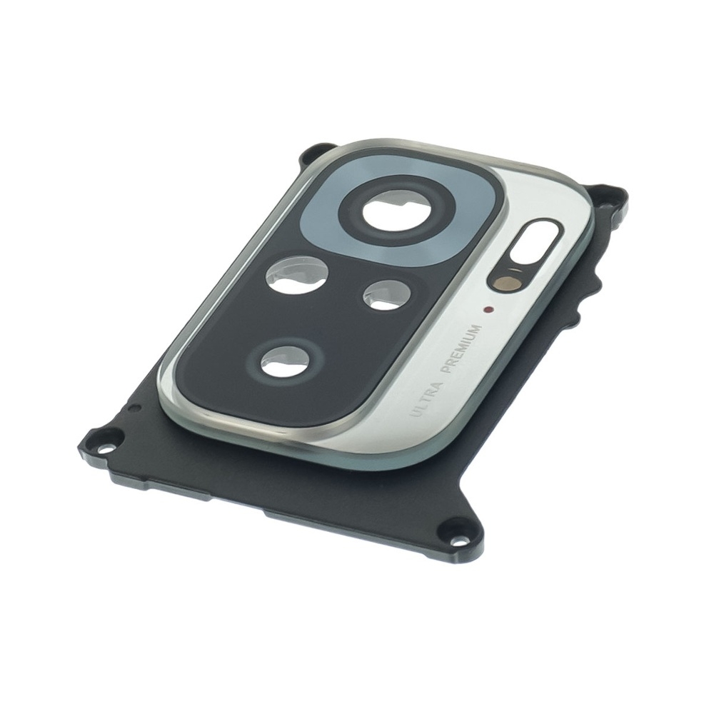 Стекло камеры для Xiaomi Note 10/ Note 10s с серебристой рамкой