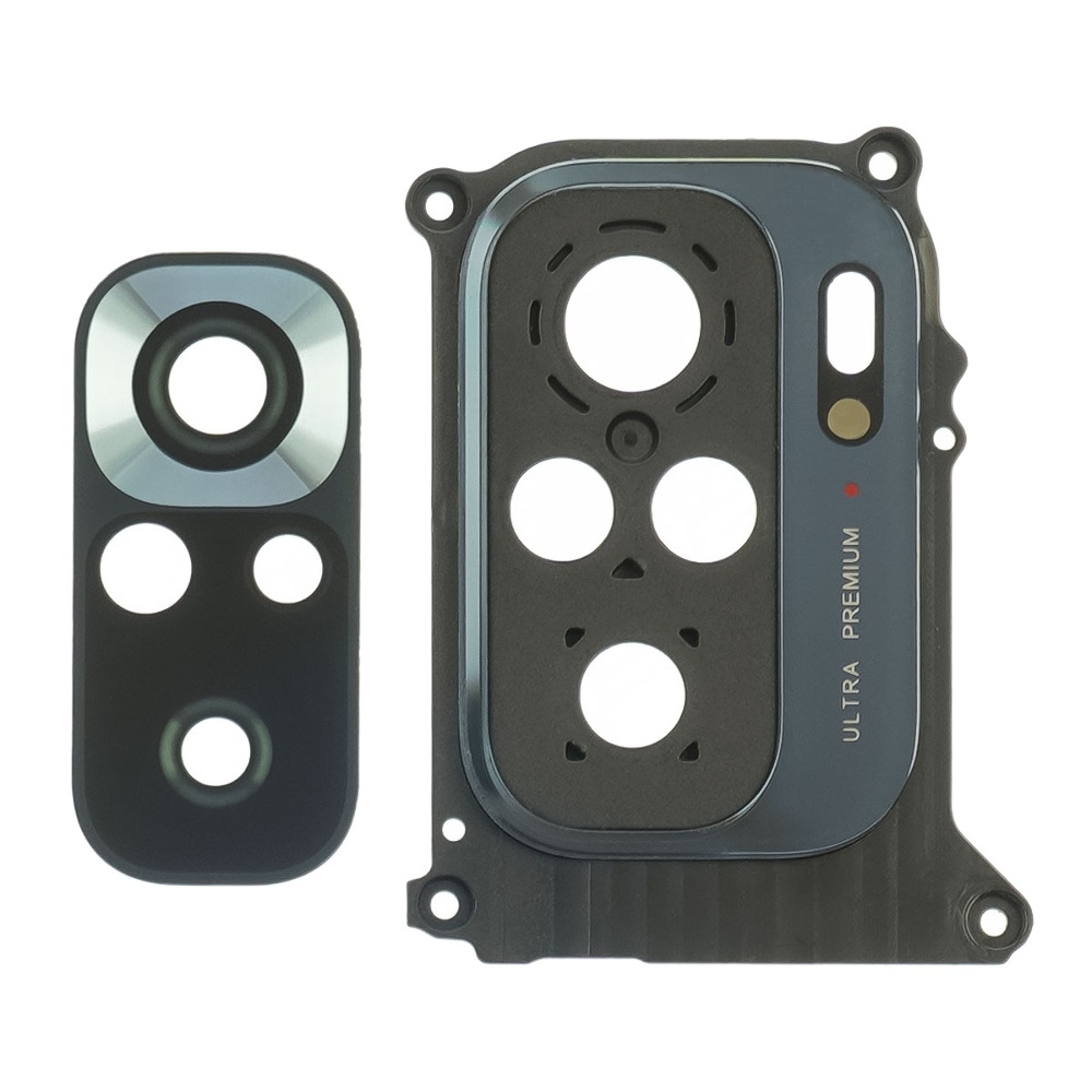 Стекло камеры для Xiaomi Note 10/ Note 10s с чёрной рамкой